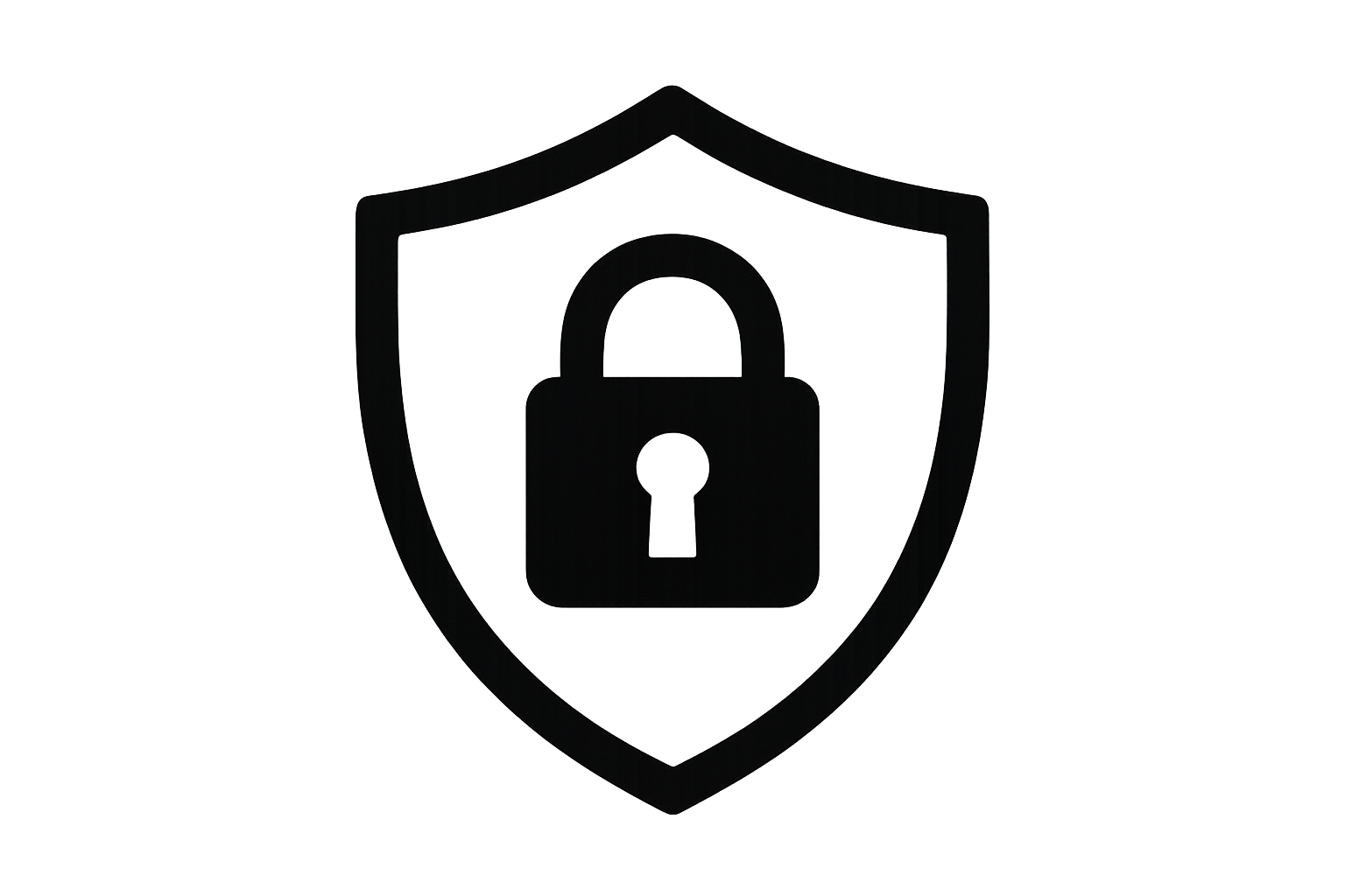 icono de seguridad sin texto y en blanco y negro
