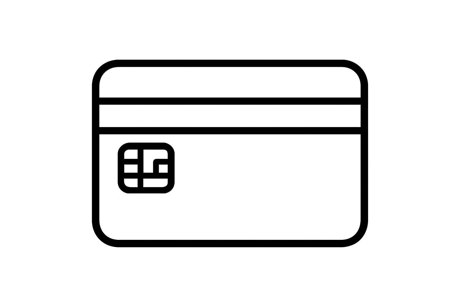 icono de tarjeta de credito en blanco y negro y sin texto